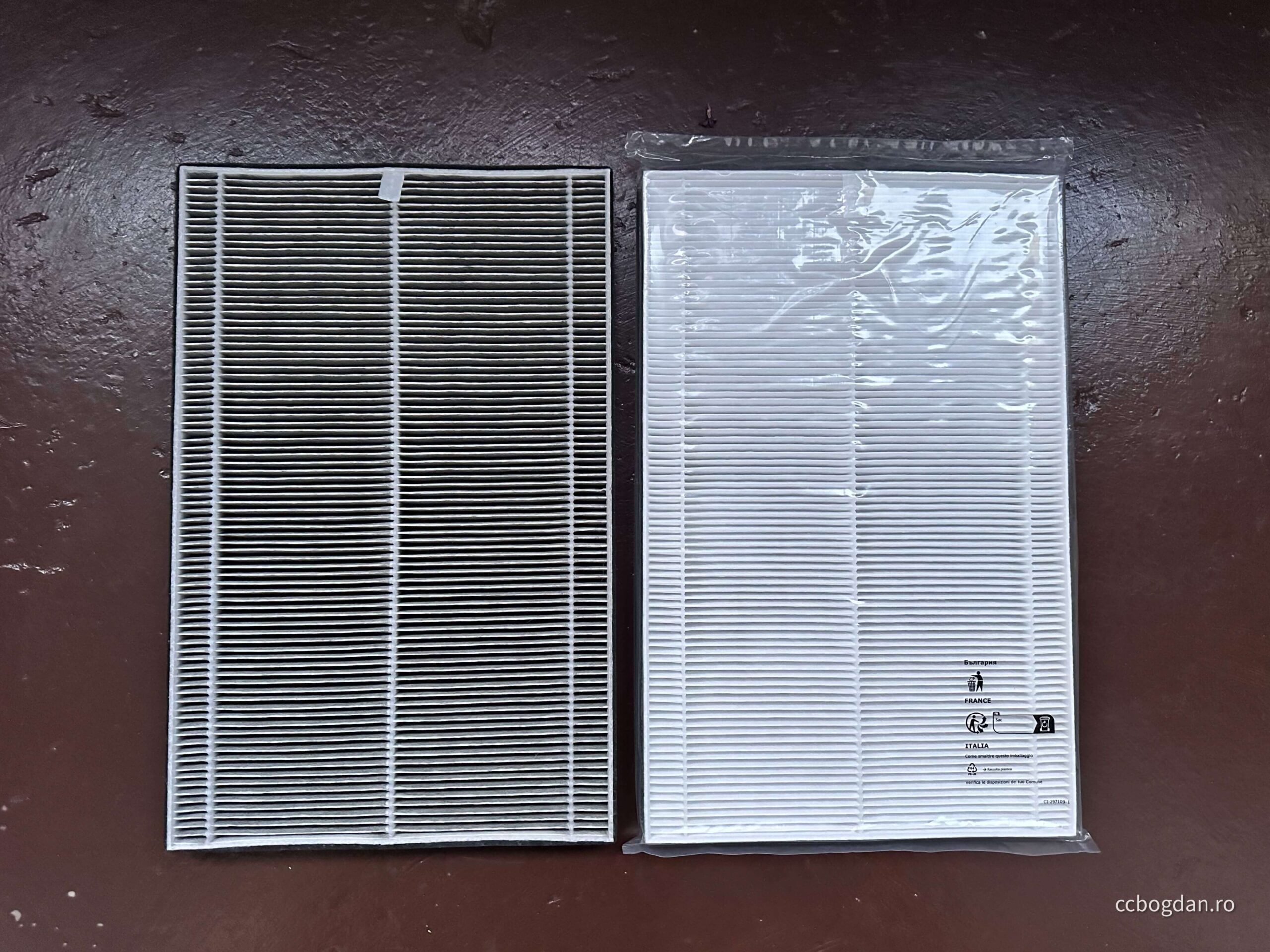 am schimbat filtru de aer pentru purificator pentru praf de la ikea