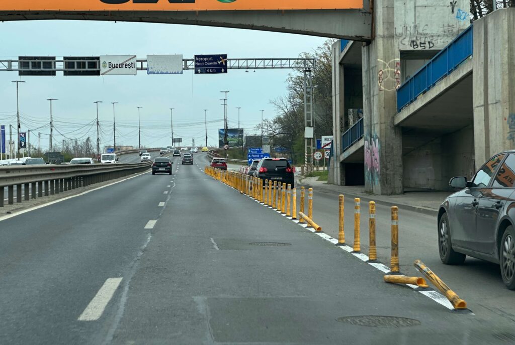 stalpi galbeni dn1 delimitare benzi