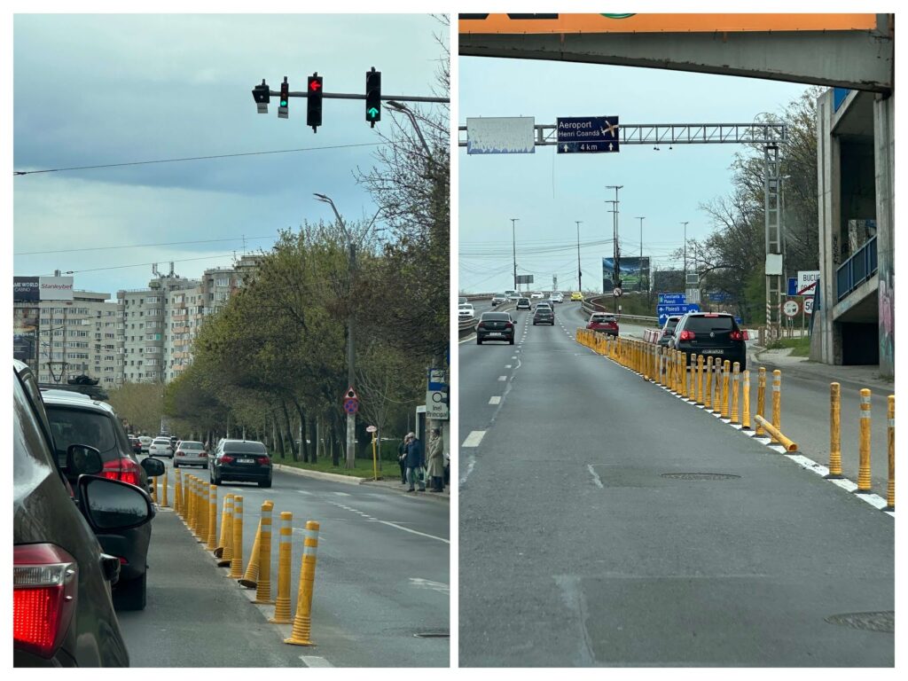 stalpisori galbeni trafic
