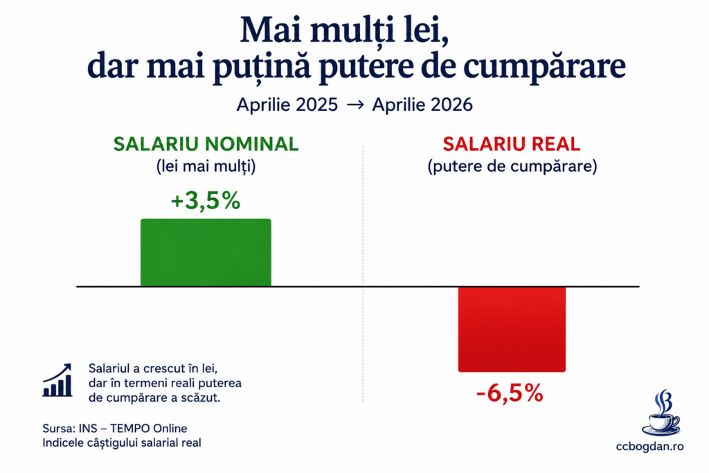 salariu nominal si salariu real puterea de cumpărare a scăzut